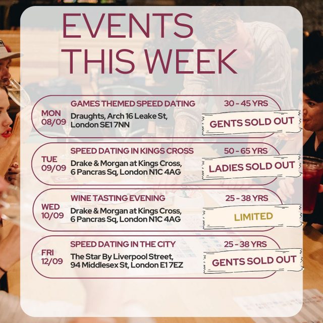 ✨ This Week at It’s a Date… ✨

We’re back with our Singles Party 🎉 plus a whole line-up of other fun events happening across the week.

The real question is… what are you up to? 👀💛

🎟️ Check the link in bio and lock in your spot before it’s gone.

#ItsADateLDN #SinglesParty #LondonDating #DatingEvents #SinglesNight #MeetNewPeople #RealConnections