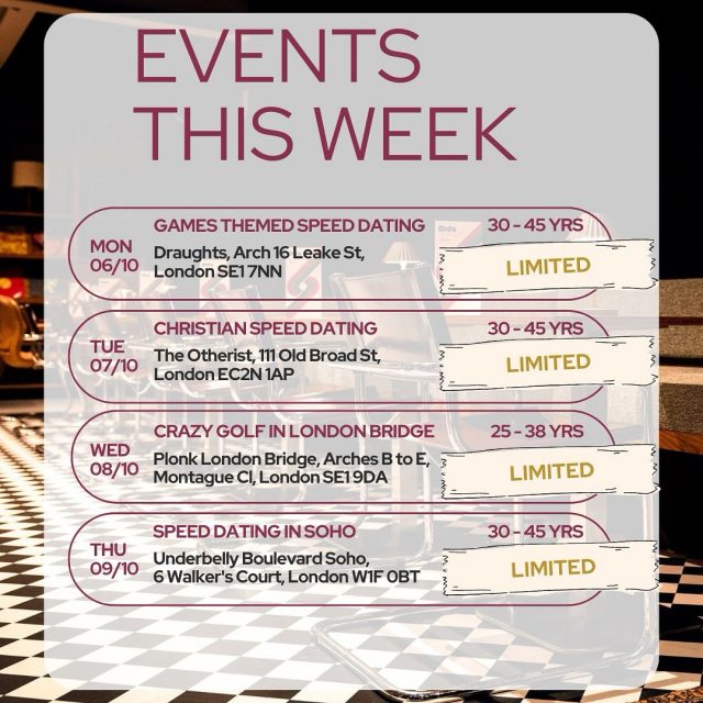 What a Week at It’s a Date! ✨

This one’s a big one — our first Christian event and our first Manchester event! 🙌
What won’t be news? The matches, the laughter, and the incredible connections that always follow. 💛

🎟️ Check out all our upcoming events via the link in our bio — wherever you are, we’ve got a date for you.

#ItsADateLDN #DatingEvents #SinglesInLondon #ManchesterDating #ChristianDating #RealConnections #MeetNewPeople #SinglesEvents